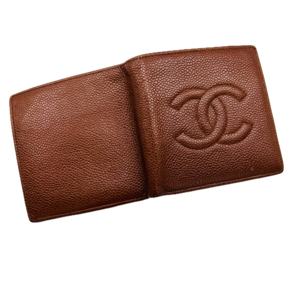CHANEL Brown Caviar Bifold Wallet Mens Womens Unisex Vintage 1999 Authentic - Picture 10 of 16